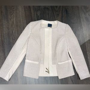 Fendi Beige Black Leather Jacket size 38 (xs/s) AUTHENTIC